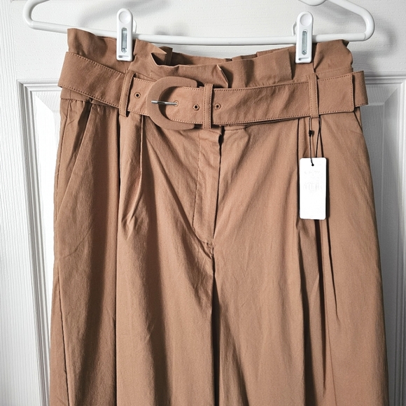 Express Super High Waisted Belted Paperbag Wide Leg Pants - Size 8S - Picture 7 of 11